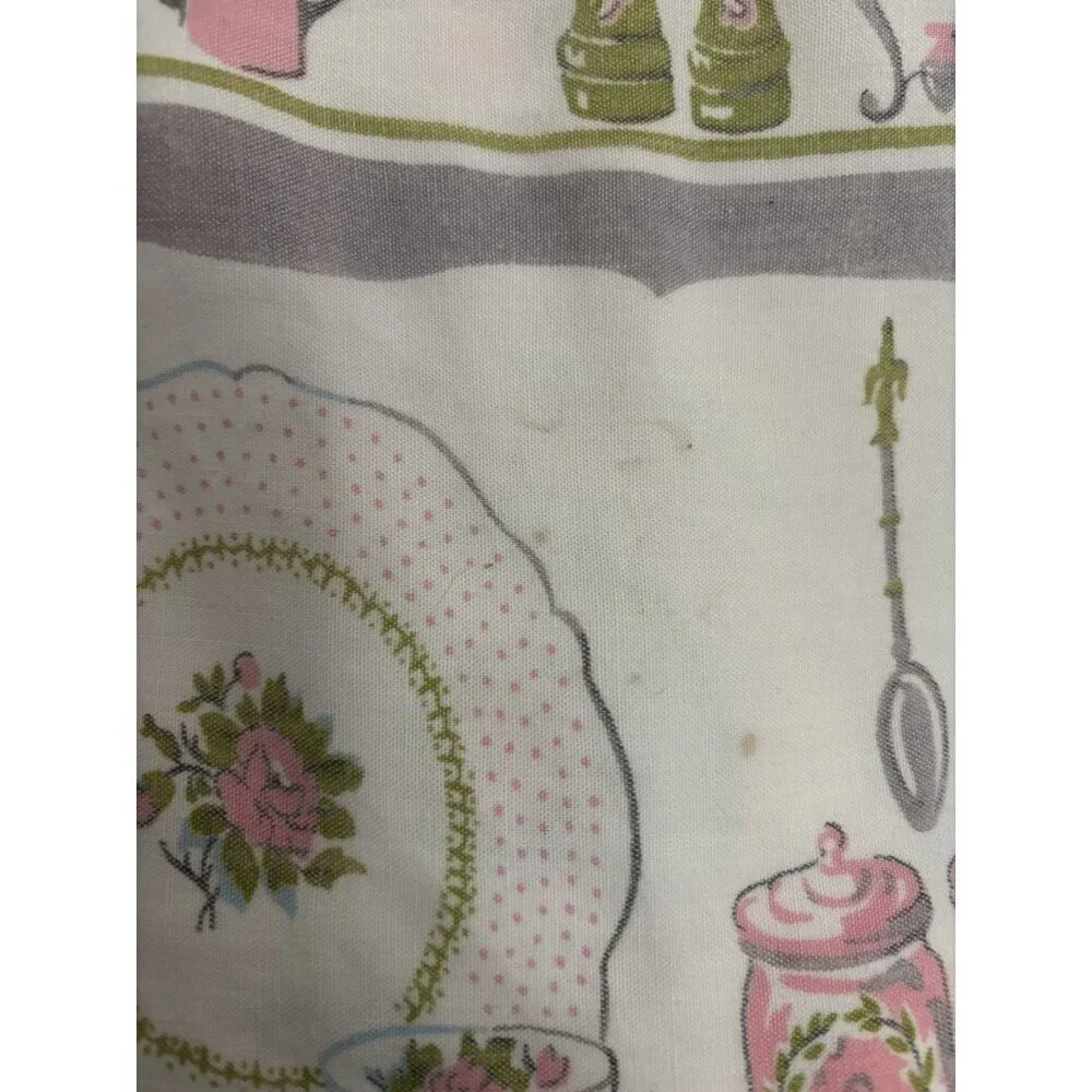 Vintage MCM Rooster Hen On Nest Pink Purple Country Tablecloth Square